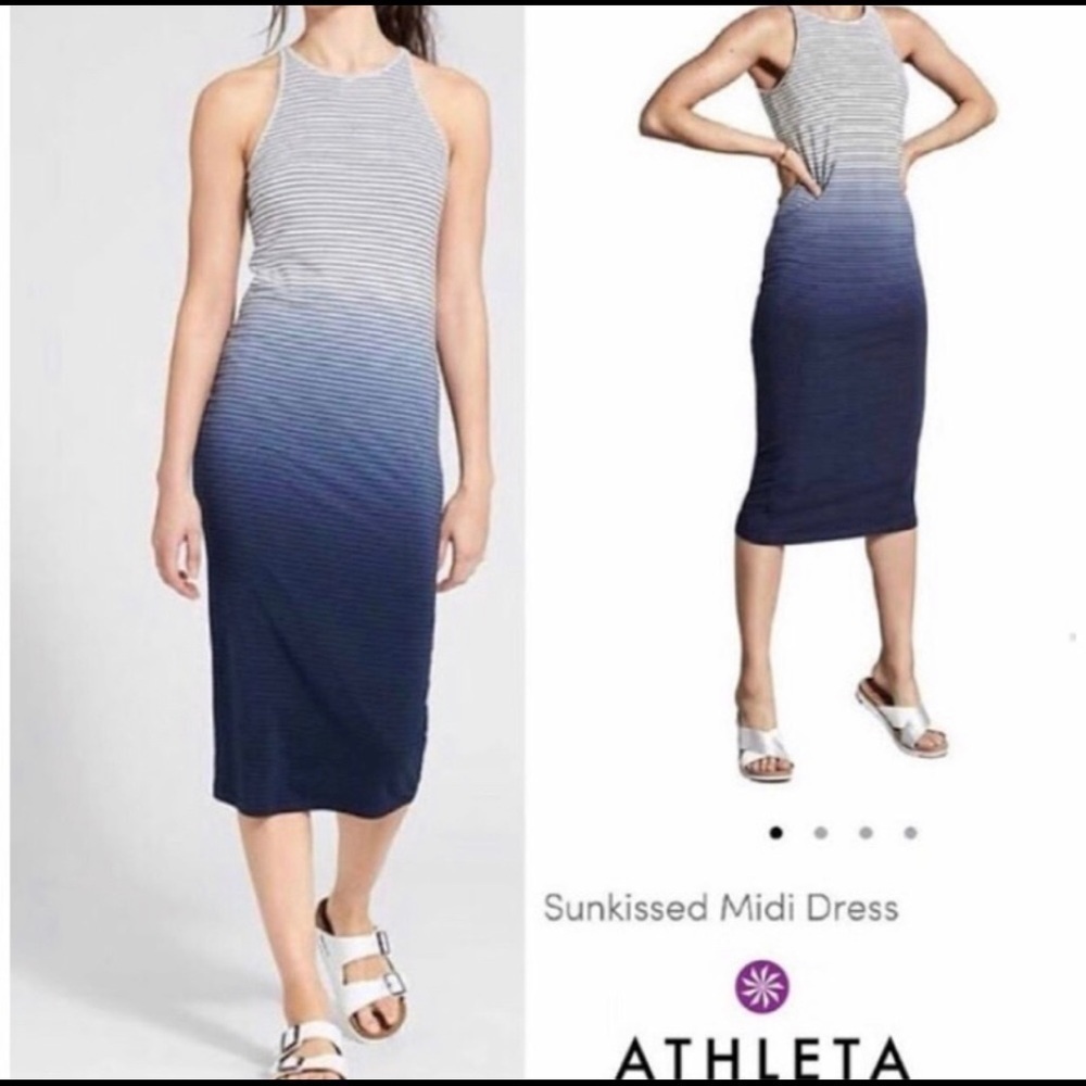 Athleta Sunkissed Ombré Striped Dress- Size Small